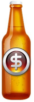 Dollar Sign Label on Beer Bottle