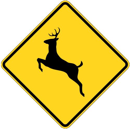Deer Crossing Warning Sign - W11-3